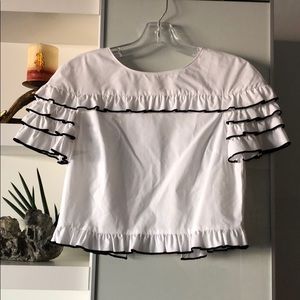 Black and white flamenco top
